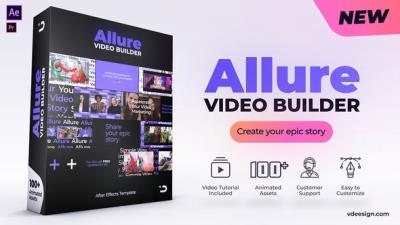 【AE模板】动感充满活力视频视觉包装效果模板 Allure Video Builder