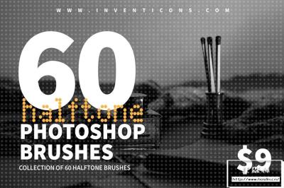 【PS笔刷】60款半色调效果PS笔刷 halftone photoshop brushes