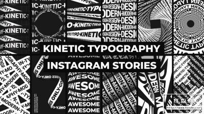 【AE模板】18种竖版创意动力学排版标题动态文字循环动画 Kinetic Typography Instagram Stories