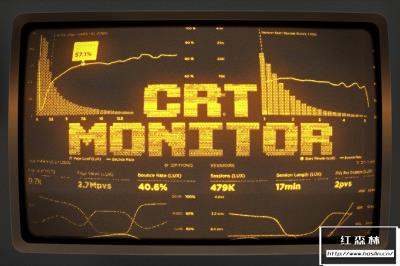 【PSD模板】12款复古CRT阴极管显示器监视器显示效果PSD模板 CRT Machine – Retro Monitor Effect