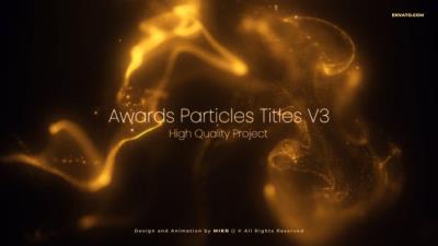 【AE模板】金色唯美漂亮抽象粒子背景文字标题开场片头动画 Awards Particles Titles V3