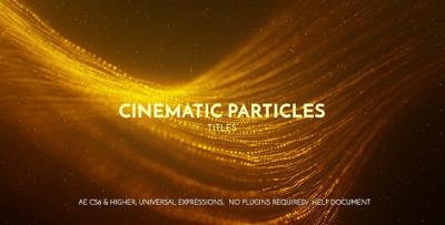 【AE模板】金色线条粒子背景影视文字标题开场片头动画 Cinematic Particles Titles