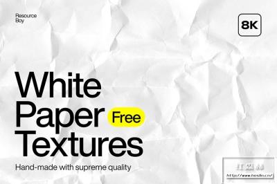 【图片素材】56款8K白色褶皱纸张折痕纹理背景图片素材 50+ White Paper Textures