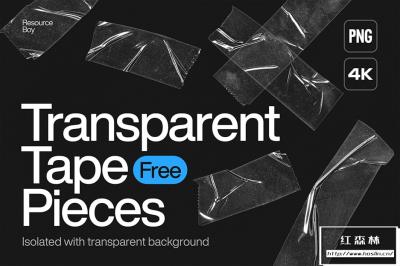 【图片素材】100款透明胶带褶皱纹理艺术设计叠加素材 100 Transparent Tape Textures