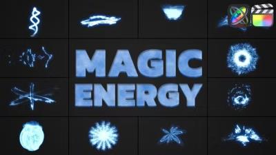 【FCPX插件】12个魔法能量粒子特效动画 Magic Energy Elements