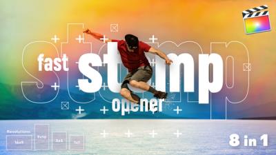 【FCPX模板】现代流行时尚动感活泼快闪开场片头FCPX模板 Fast Stomp Openers