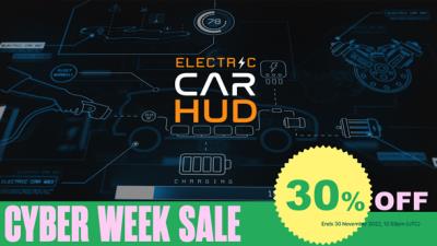 【AE模板】200种未来数字科技感电动汽车UI界面图形动画 Electric Car HUD