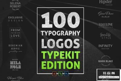 【艺术字体】100个不同风格的 Typekit Logo 标志排版（PSD,AI,EPS）Typography Logos Typekit Edition