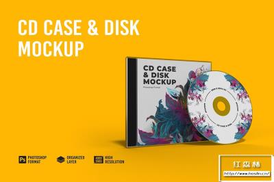 【PS样机】CD光盘磁盘唱片产品展示PS样机 CD Case & Disk Mockup