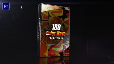 【PR模板】180个引人注目充满活力彩色图形过渡转场动画预设 Color Wave Transitions