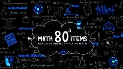 【视频素材】80组物理化学数学公式动画包 (含AE模板工程) Math Formulas Pack