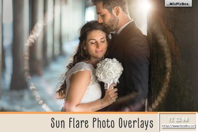 【图片素材】30张镜头漏光太阳耀斑光斑圆环特效照片合成素材 Sun Flare Photo Overlays