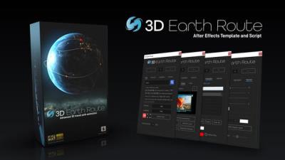 【AE模板/脚本】三维地球自定义位置坐标定位导航连线展示动画 3D Earth Route