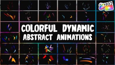 【FCPX插件】30个充满活力动态手绘彩色抽象图形动画 Colorful Dynamic Abstract Animations