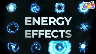 【FCPX插件】10种炫酷能量粒子爆炸转场特效动画 Energy Effects And Transitions