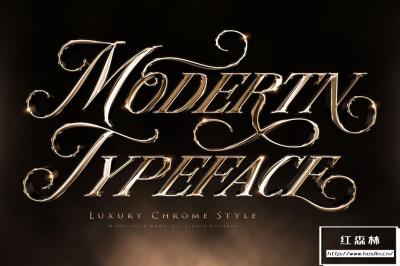 【PSD模板】奢华黄金镀铬金属Logo文本样式特效PSD模板 Luxury Chrome Text and Logo Style