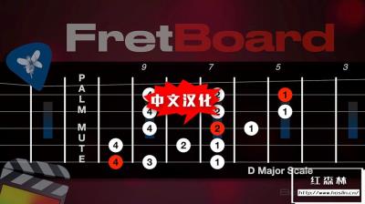 【FCPX插件】可视化音乐指板调频调音指示工具 FretBoard 汉化中文版