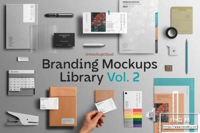 【PS样机】14款高端商业卡片办公品牌元素展示模型VI样机 Branding Mockups Library Vol. 2