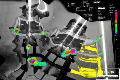 【PSD模板】扭曲故障失真变形回型波彩超扫描显影图像效果PSD模板 Echo Scan Distortion Effect