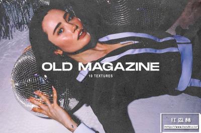 【图片素材】10张复古灰尘划痕旧杂志偏移纹理叠加效果图片素材 Old Magazine Offset Overlay Textures