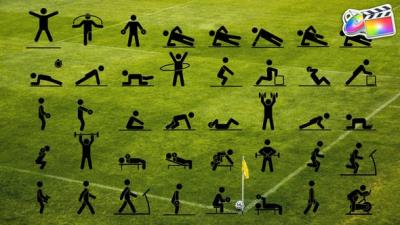 【FCPX插件】40个体育运动健身象形卡通人物图标动画 40 Animated Fitness Pictograms