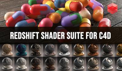 【材质预设】500种C4D Redshift渲染器金属塑料木材玻璃液体石材混凝土科技日常材质预设 Redshift Shader Suite V4