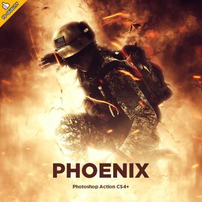 【PS动作】凤凰涅槃烈焰重生火焰特效PS动作 Phoenix CS4+ Photoshop Action