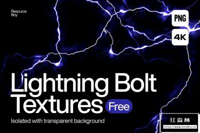 【PNG素材】100支4K高清闪电雷电光效PNG免抠合成素材 100 Lightning Bolt Textures