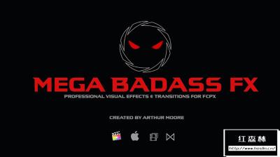 【FCPX插件】83个油管网红 Arthur Moore 高品质实用酷炫特效和转场特效插件 Mega BadAss Effect Pack 汉化中文版