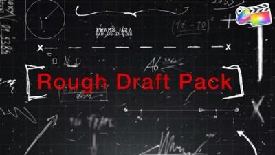 【FCPX插件】180个手写涂鸦草稿箭头公式图形元素动画 Rough Draft Pack