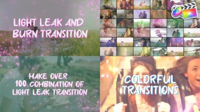 【FCPX插件】36个彩色光效动画转场过渡预设 Light Leak Transitions And Burn Transitions