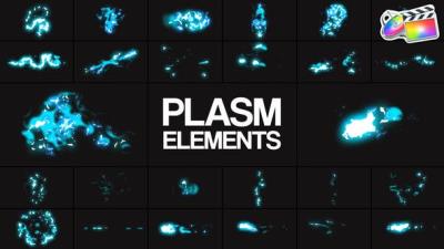 【FCPX插件】38种炫酷卡通发光等离子能量元素MG动画 Plasm Elements