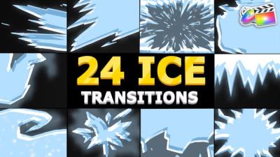 【FCPX插件】24个卡通凝固结冰动画转场过渡动画 Ice Transitions