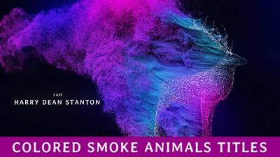 【AE模板】彩色烟雾粒子动物发散文字标题动画 Colored Smoke Animals Titles