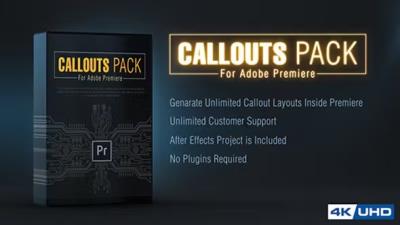 【PR/AE模板】13种呼出指示线条文字标题注释介绍动画 Callout Line Pack For Premiere