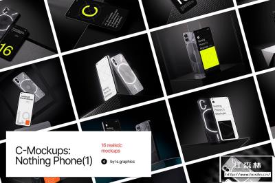 【PS样机】16款网红手机 Nothing Phone (1) 手机场景展示PS模型样机 C-Mockups：Nothing Phone (1)