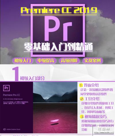 【视频教程】Premiere Pro CC2019影视后期短视频剪辑制作零基础自学课教程