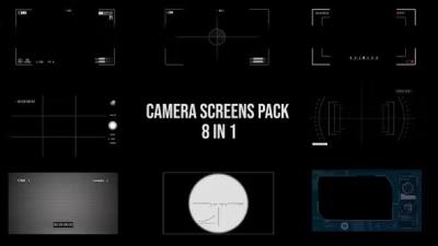 【4K视频素材】8组摄像机录制取景器界面边框遮罩动画 Camera Screen Pack – 8 in 1