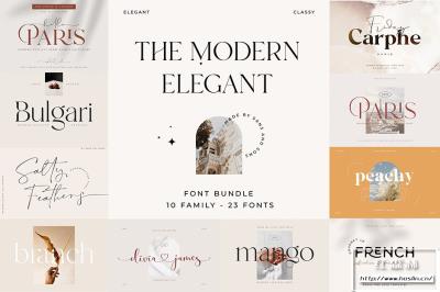 【字体】10套现代时尚优雅轻奢极简品牌logo杂志排版装饰英文字体合集 Modern Elegant Font Bundle