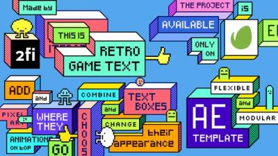 【AE模板】创意复古游戏卡通文字标题动画 Retro Game Text