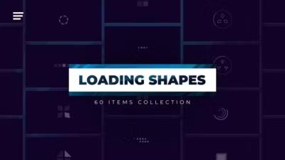 【AE模板】60种创意数据读取加载进度MG图形动画 60 Loading Shapes