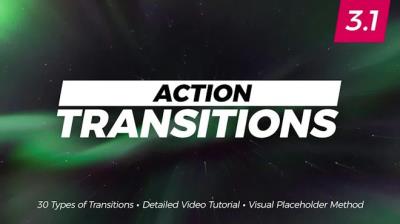 【PR模板】30个弹跳旋转平移滚动模糊转场预设 Action Transitions