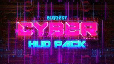 【AE模板】235个未来科幻HUD赛博朋克文字标题元素背景发光闪烁动画 Biggest CYBER HUD Pack