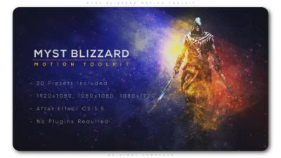 【AE模板】20种神秘大气华丽闪光粒子特效背景生成动画 Myst Blizzard Motion ToolKit