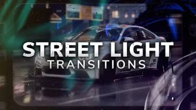 【FCPX插件】12组复古老胶片边框刮痕闪光转场过渡动画 Street Light Transitions