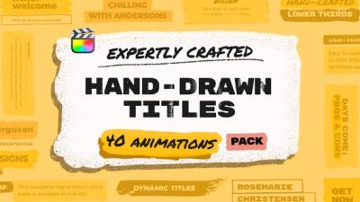 【FCPX插件】40种手绘画笔涂抹字幕条标题动画 Hand Drawn Brush Titles Pack