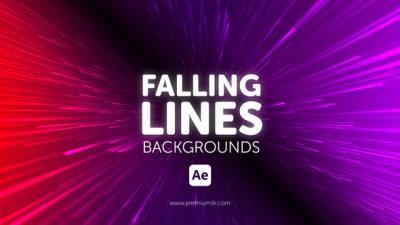 【AE模板】彩色漂亮线条粒子流动背景动画 Falling Lines Backgrounds