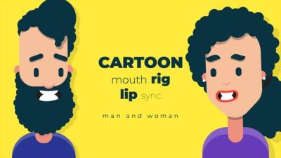 【AE模板】二维卡通人物表情口型对话MG动画 Cartoon mouth rig with lip sync