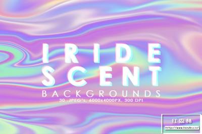 【图片素材】30张抽象流动彩虹色渐变纹理背景图片素材 Iridescent Abstract Backgrounds