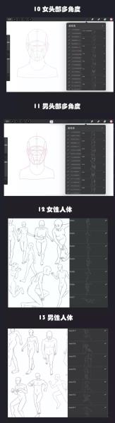 【板绘笔刷】iPad绘画Procreate最强人像辅助线神器+教程+素材